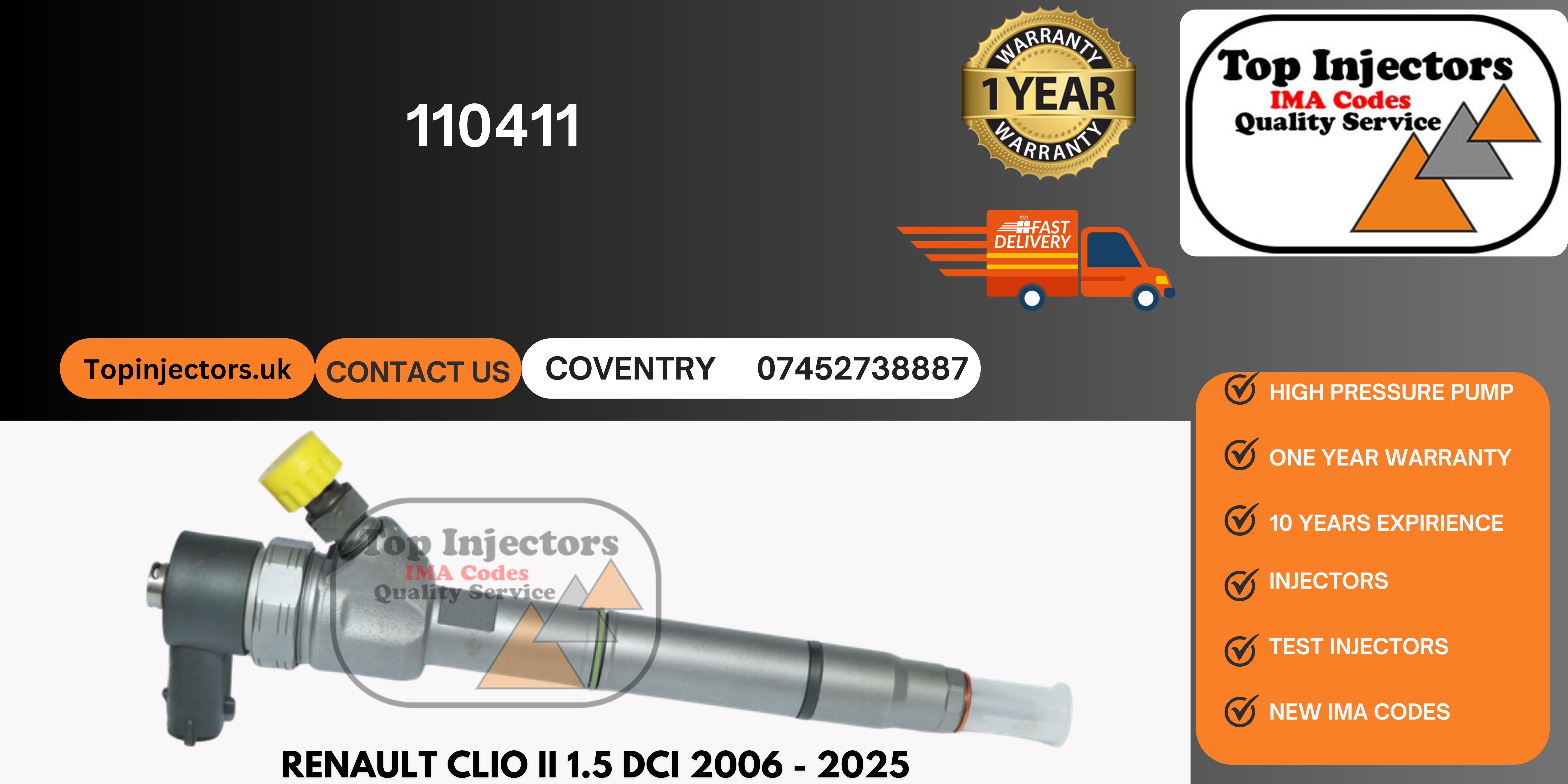 Injector 0445110411 (Hyundai KIA)