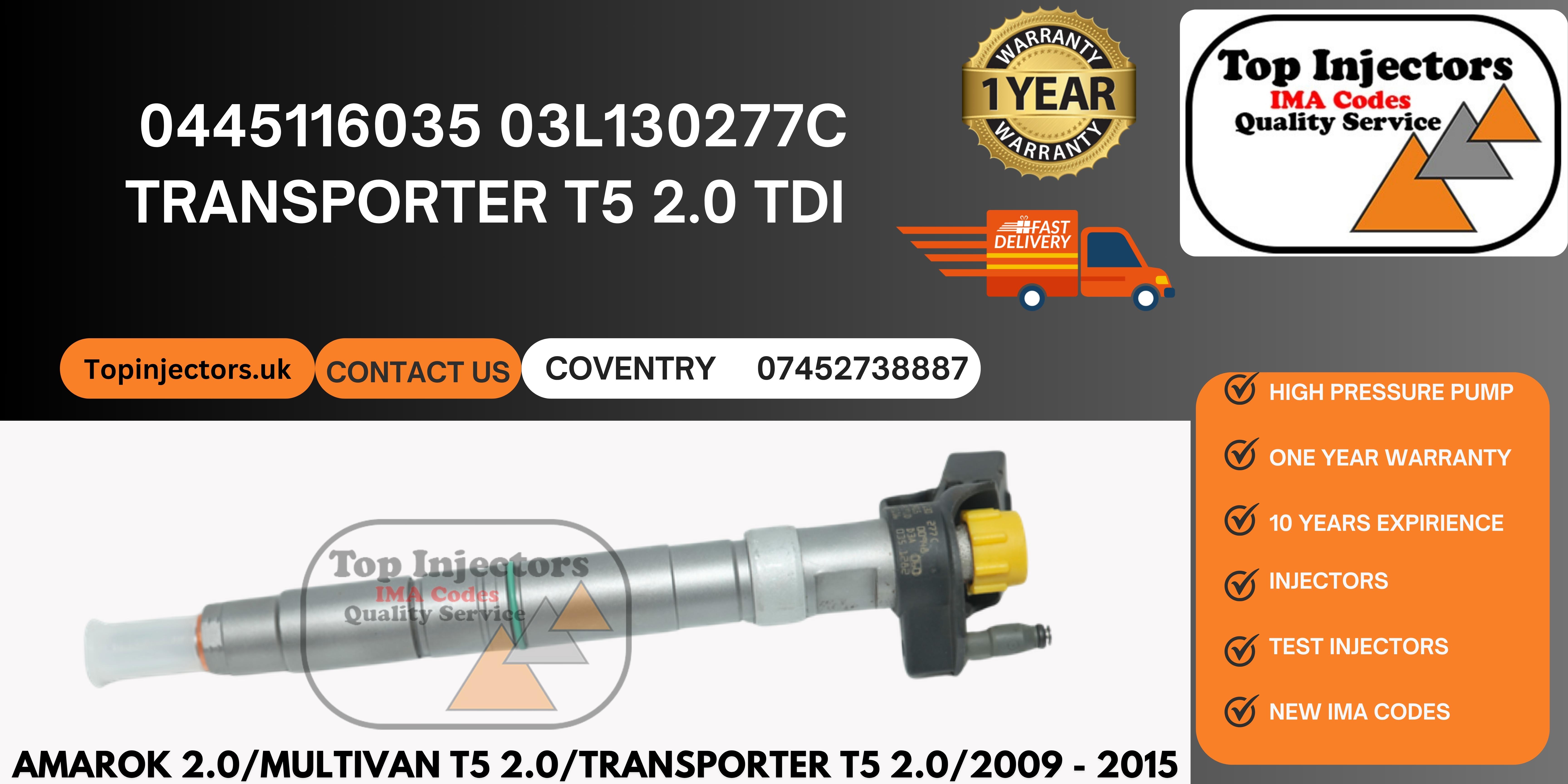 Injector 0445116035 (Amarock 2.0 tdi)