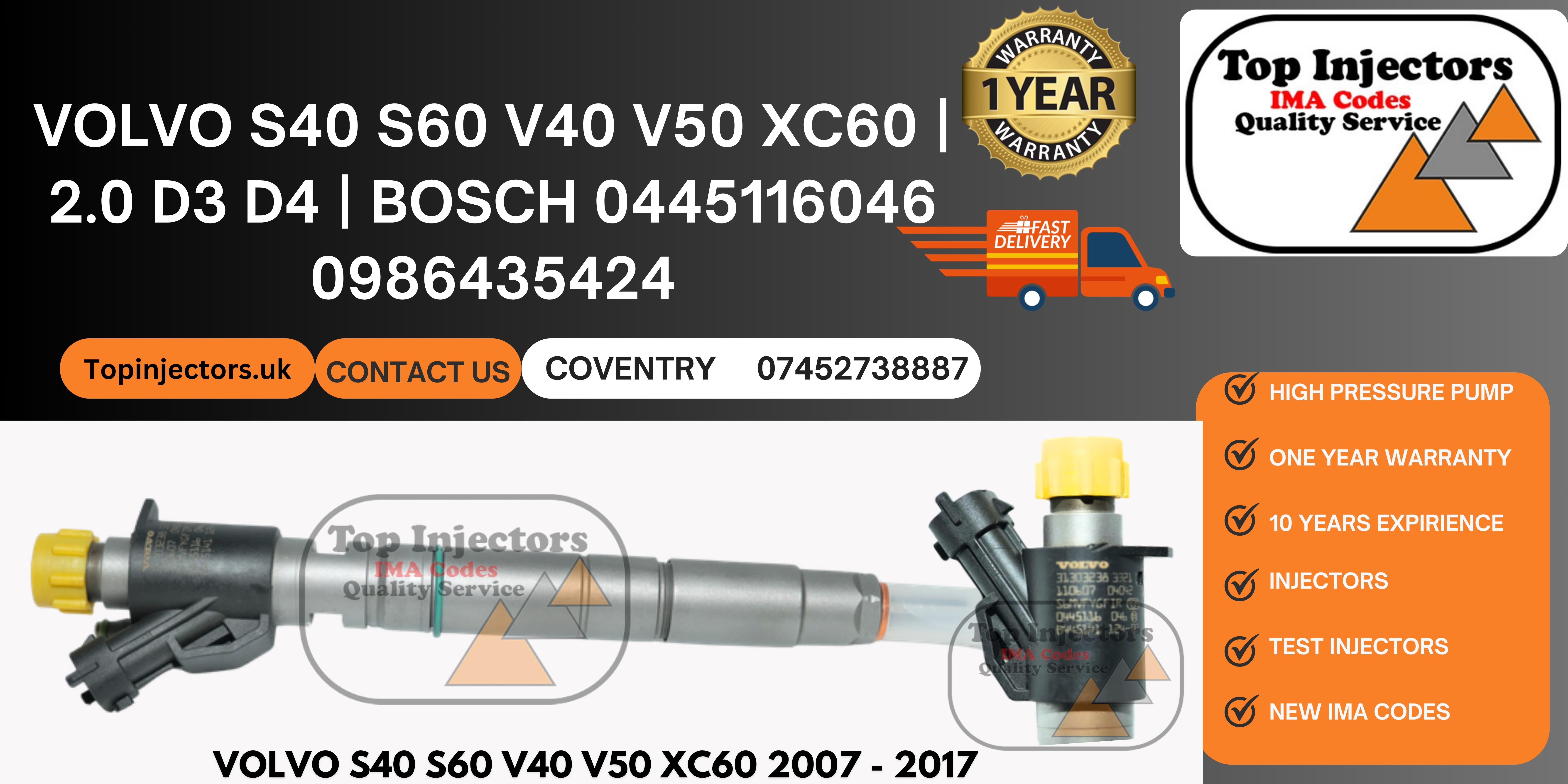 Injector 0445116046 (Volvo 2.0)