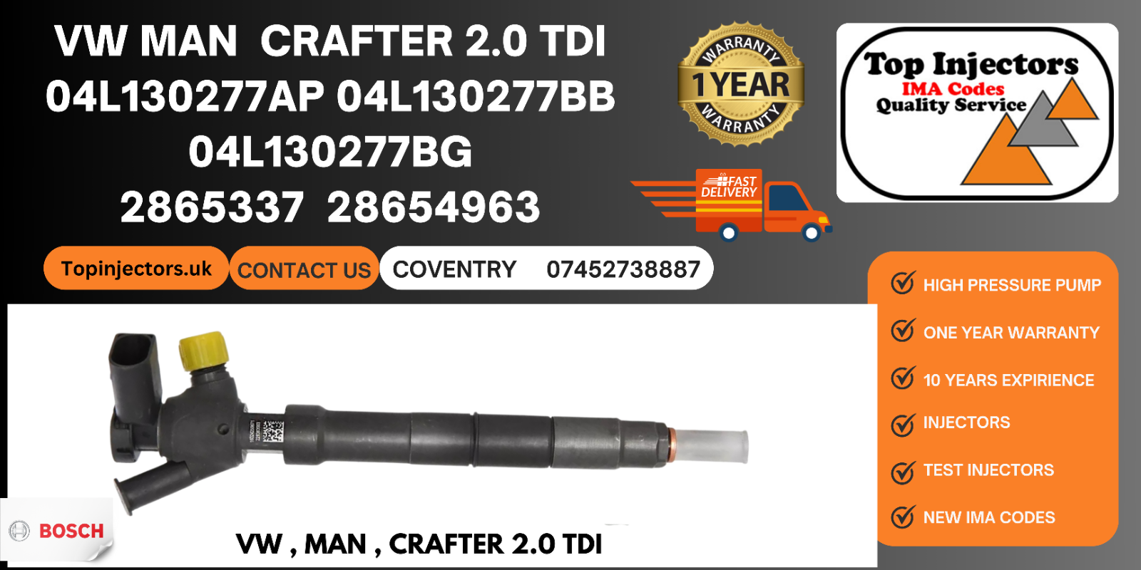 NEW OEM VW MAN 2,0 TDI  04L130277AP 04L130277BB 04L130277BG 28565337