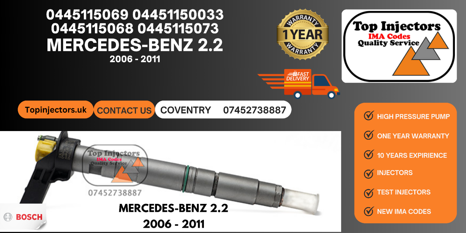 Fiat Vauxhall Renault Injector | 1.6 DCI | Bosch 0445110569 166000804R