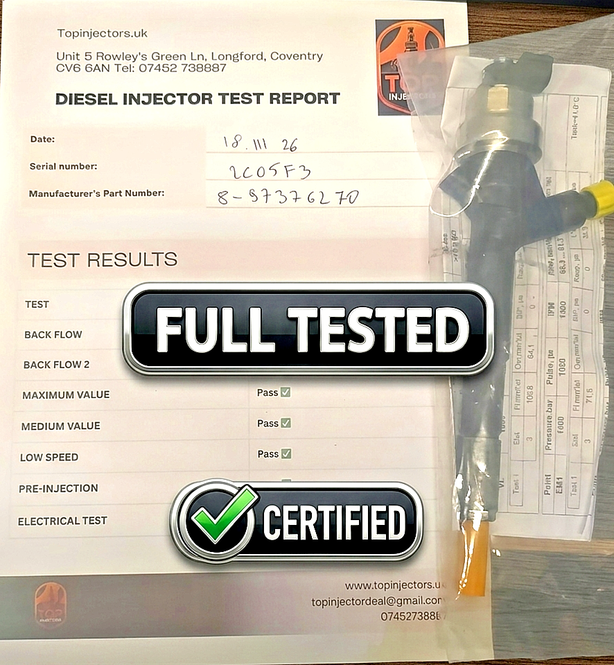 GENUINE VAUXHALL ASTRA ZAFIRA 1.7 CDTI DIESEL INJECTOR 897376270 FULLY TESTED